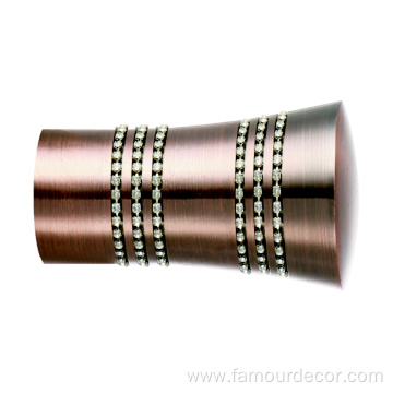 Aluminum alloy flared curtain rod with diamond